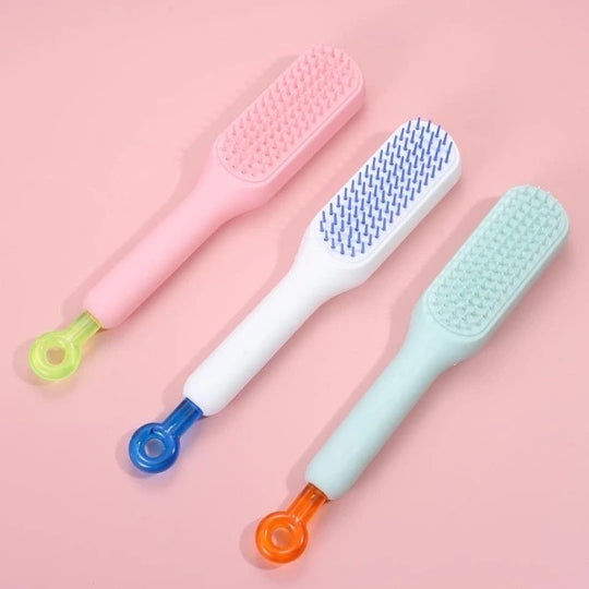 Self cleaning hair comb