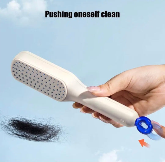 Self cleaning hair comb
